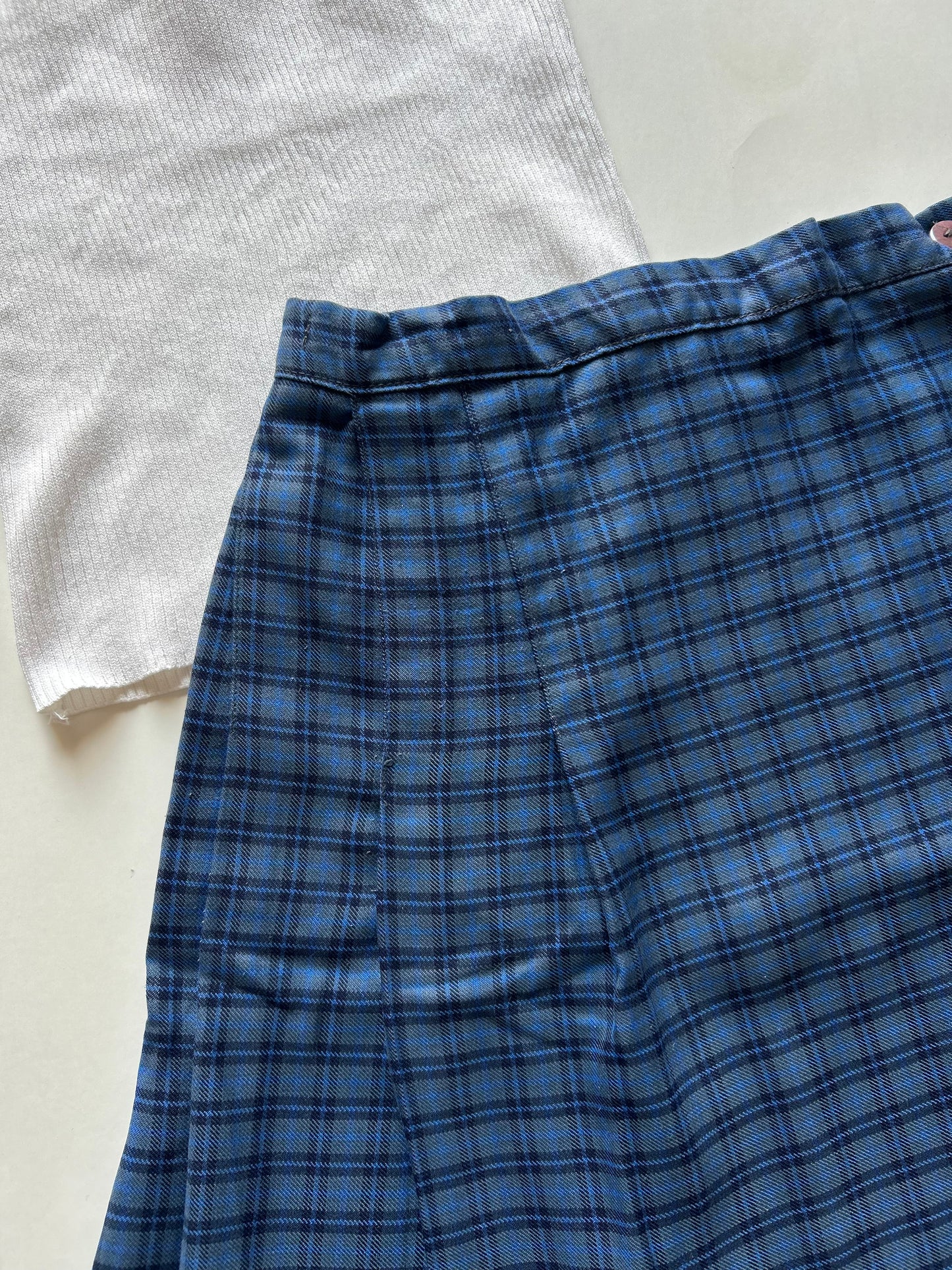 Blue Side Button Skirt Waist: 26”
