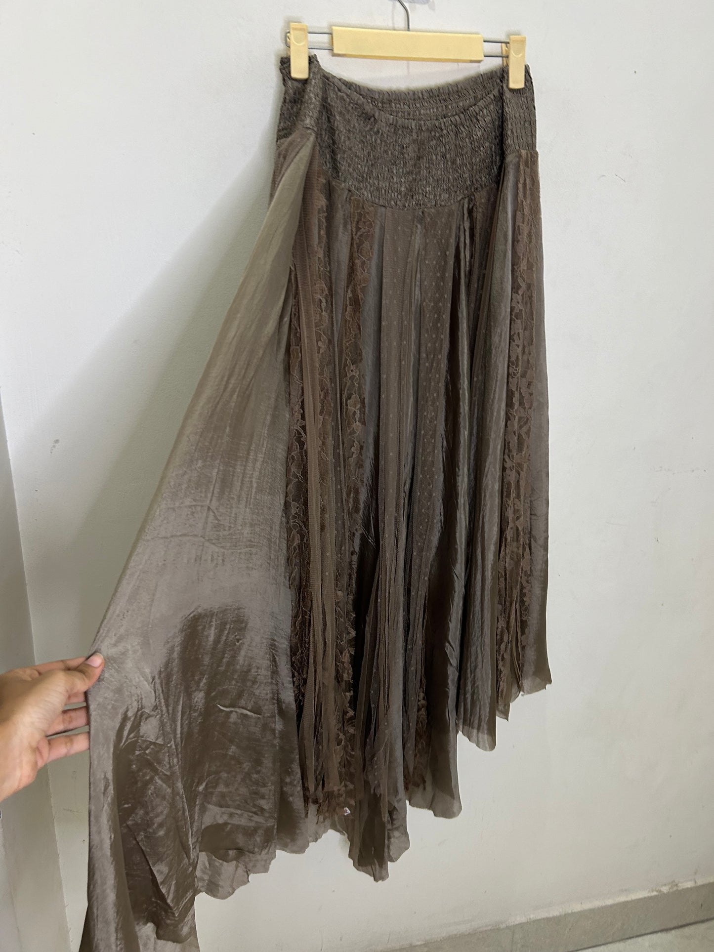 Vintage Olive Lace Skirt