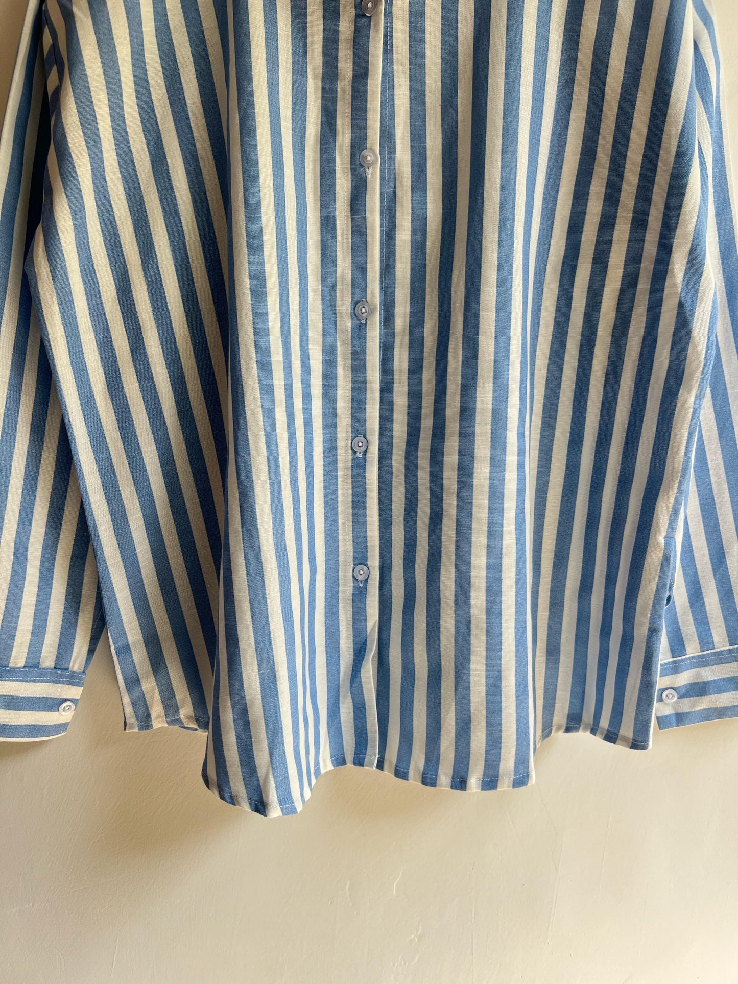 Blue Cotton Striped Shirt