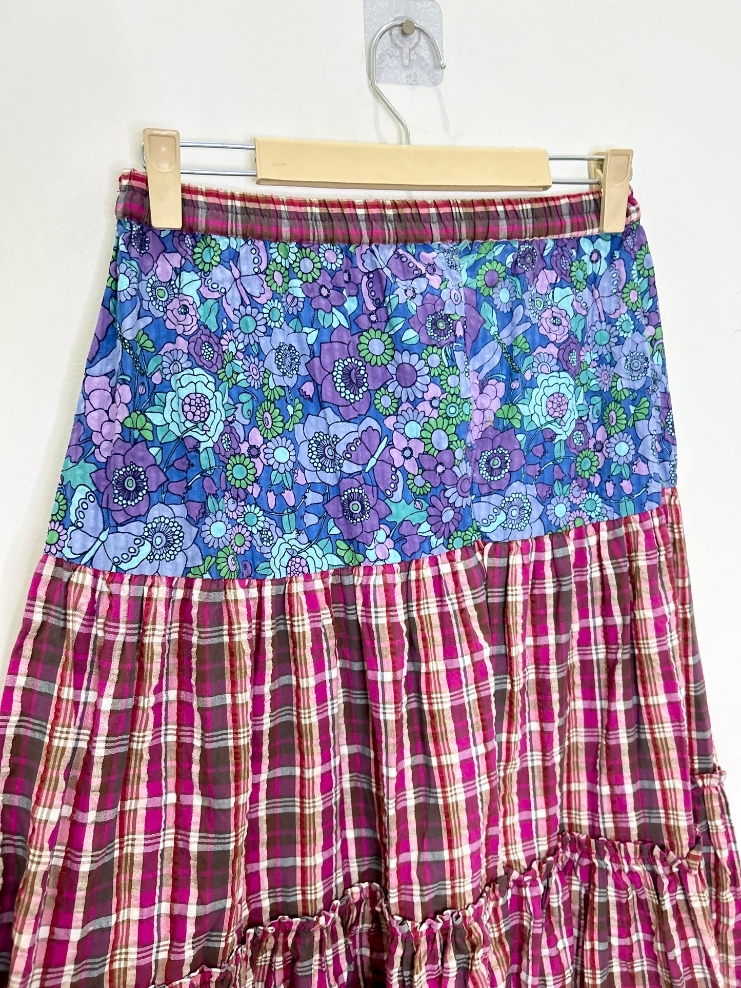 Floral Checkered Skirt