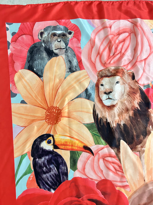 Animal Print Scarf: 39” x 41”