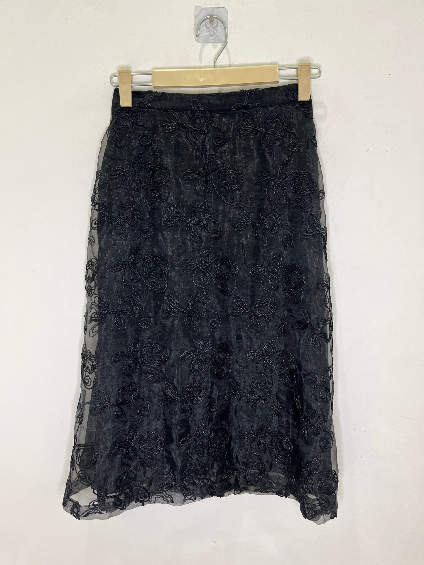 Embroidered Black Skirt