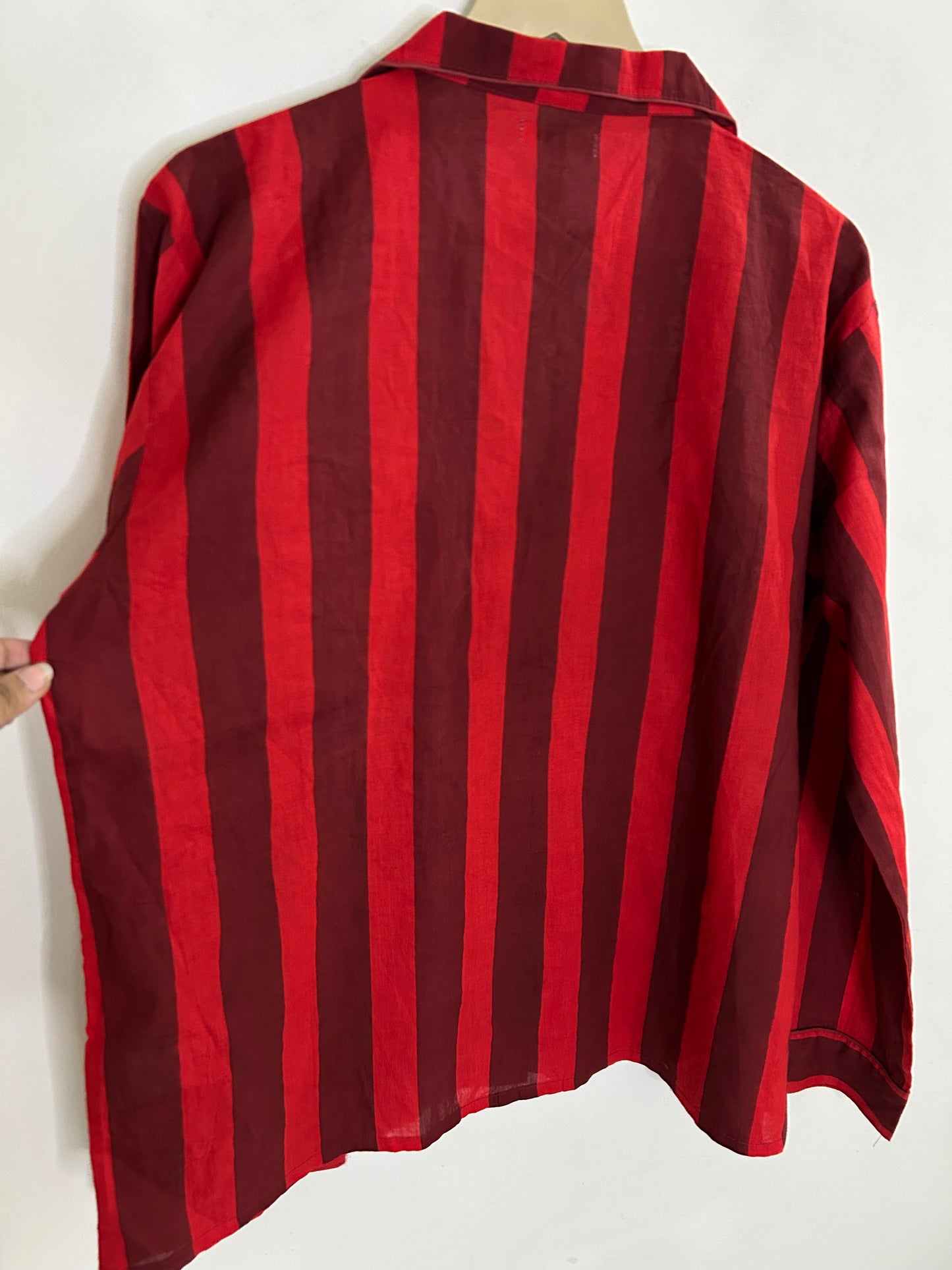 Red Striped Cotton Co-Ord Set (Have Pockets)