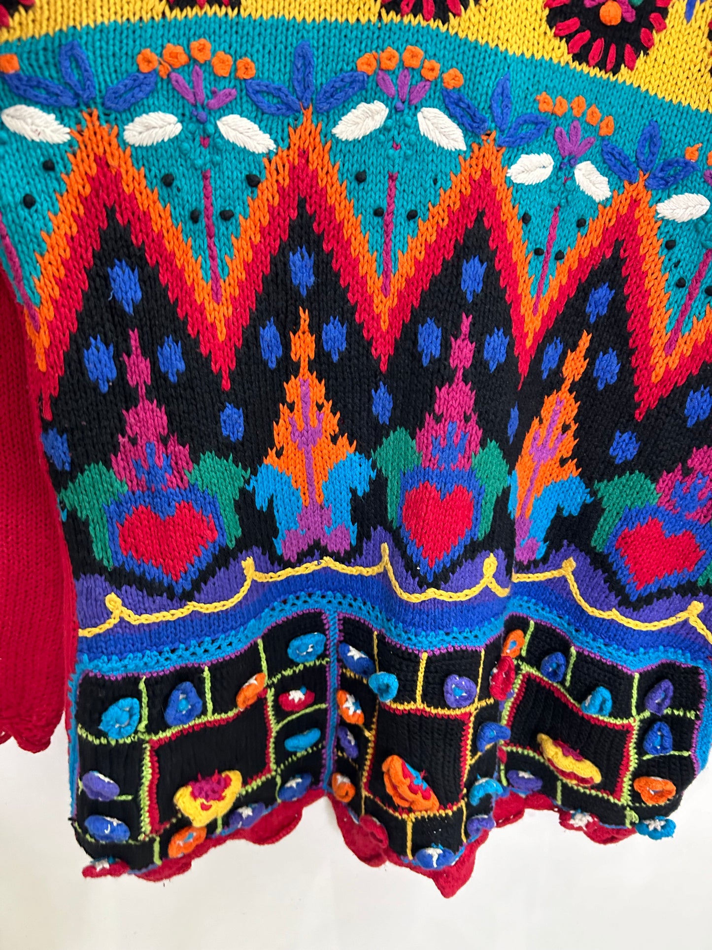Red Patchwork Sweater
