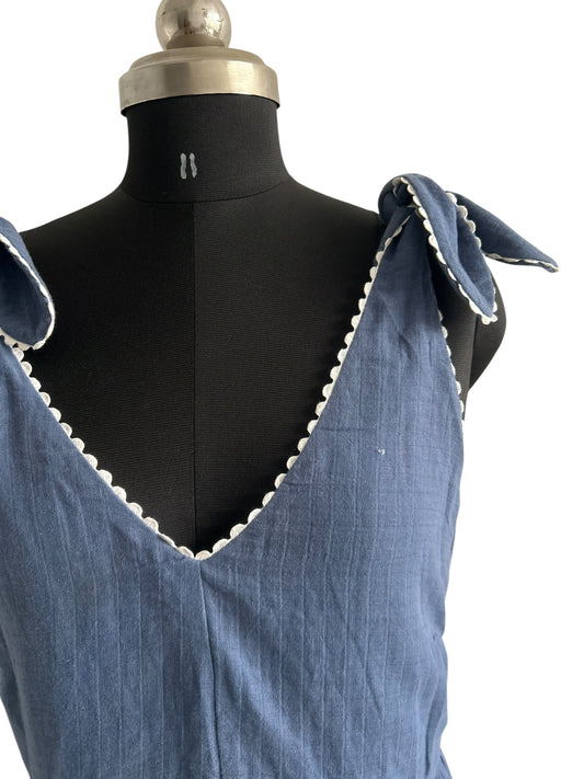 Blue Cotton Knot Dress