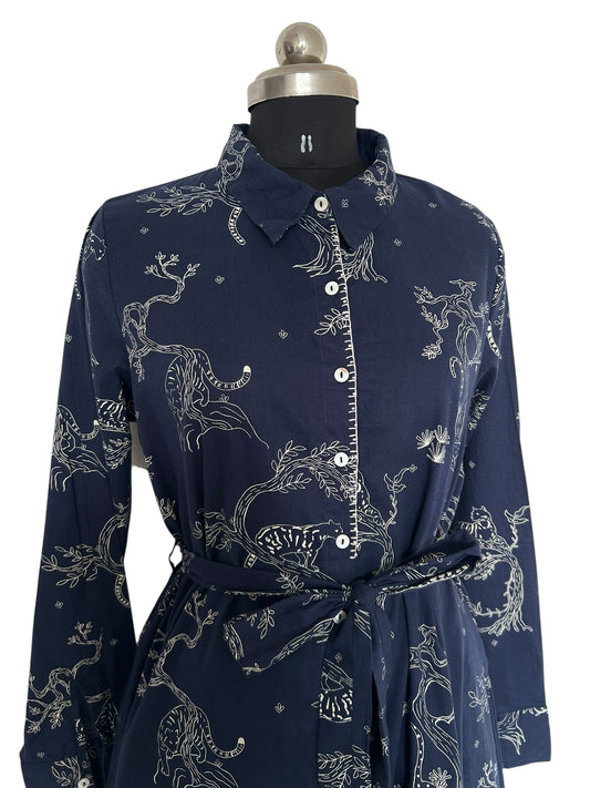 Tiger Print Shirt Dress