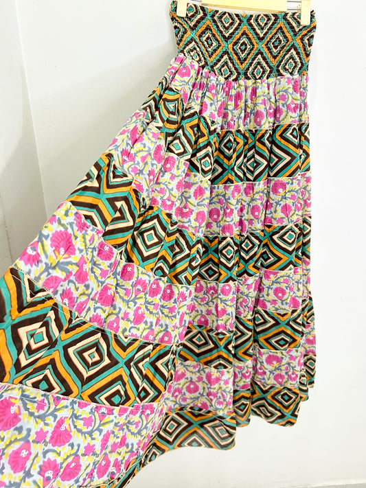 Cotton Dual Pattern Skirt