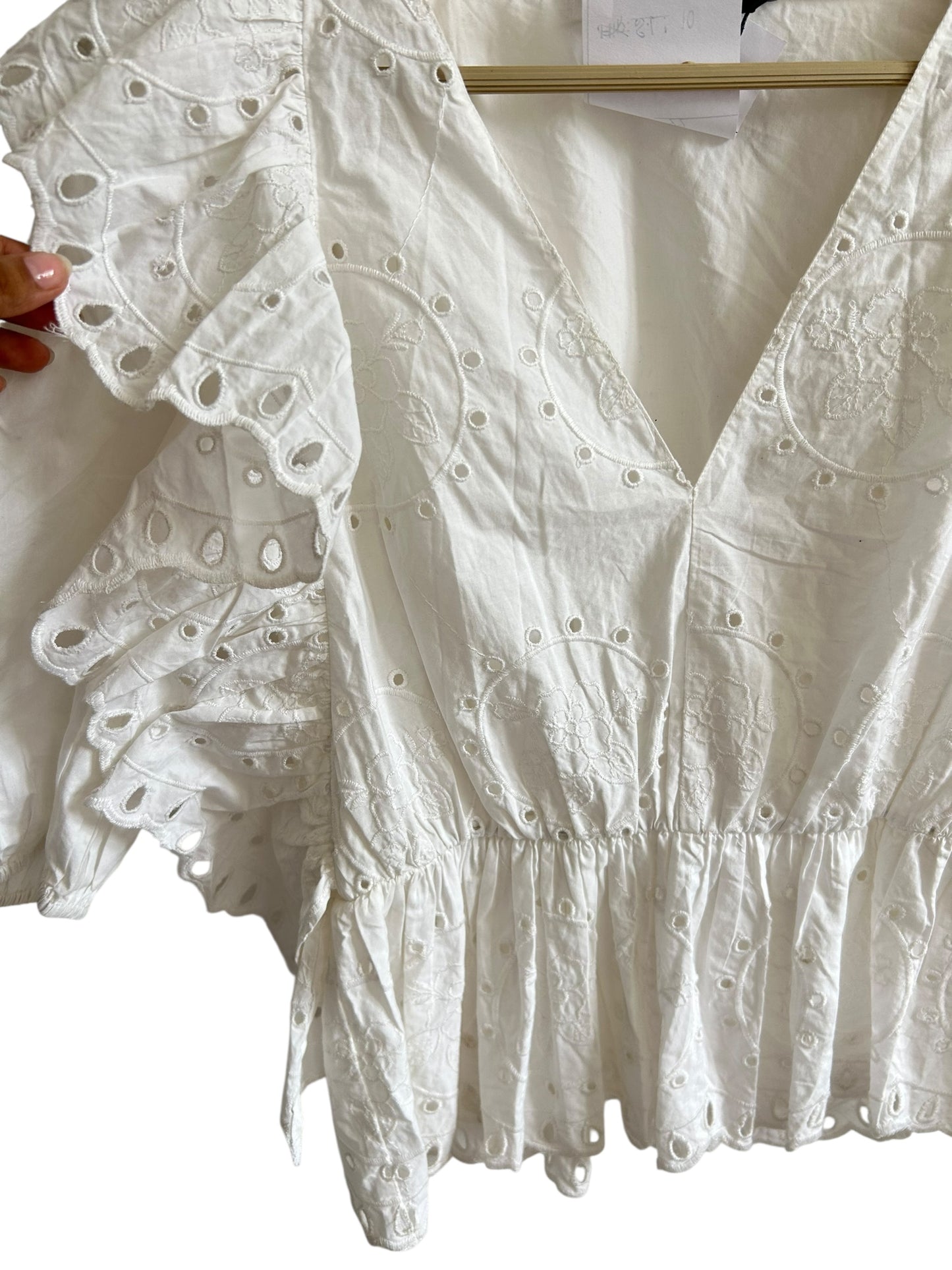 ZARA Cotton Ruffle Top