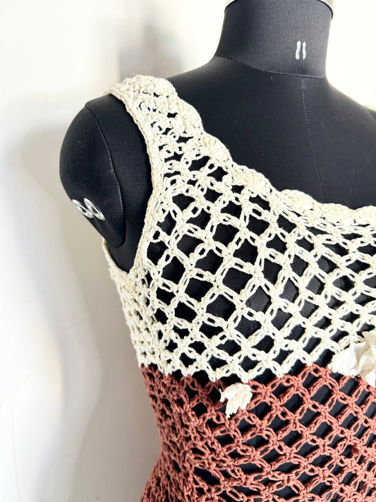 Brown Crochet Dress