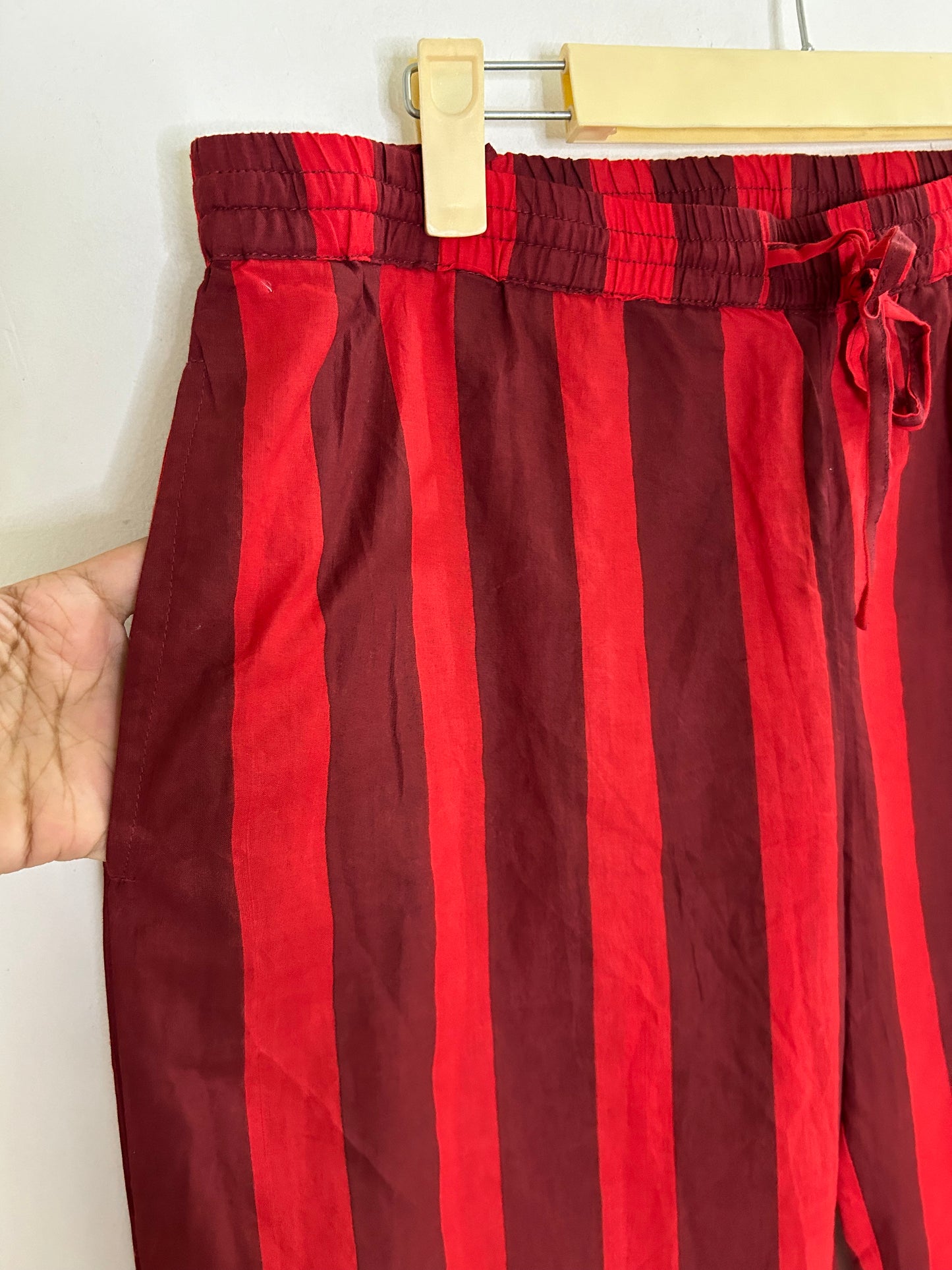 Red Striped Cotton Co-Ord Set (Have Pockets)