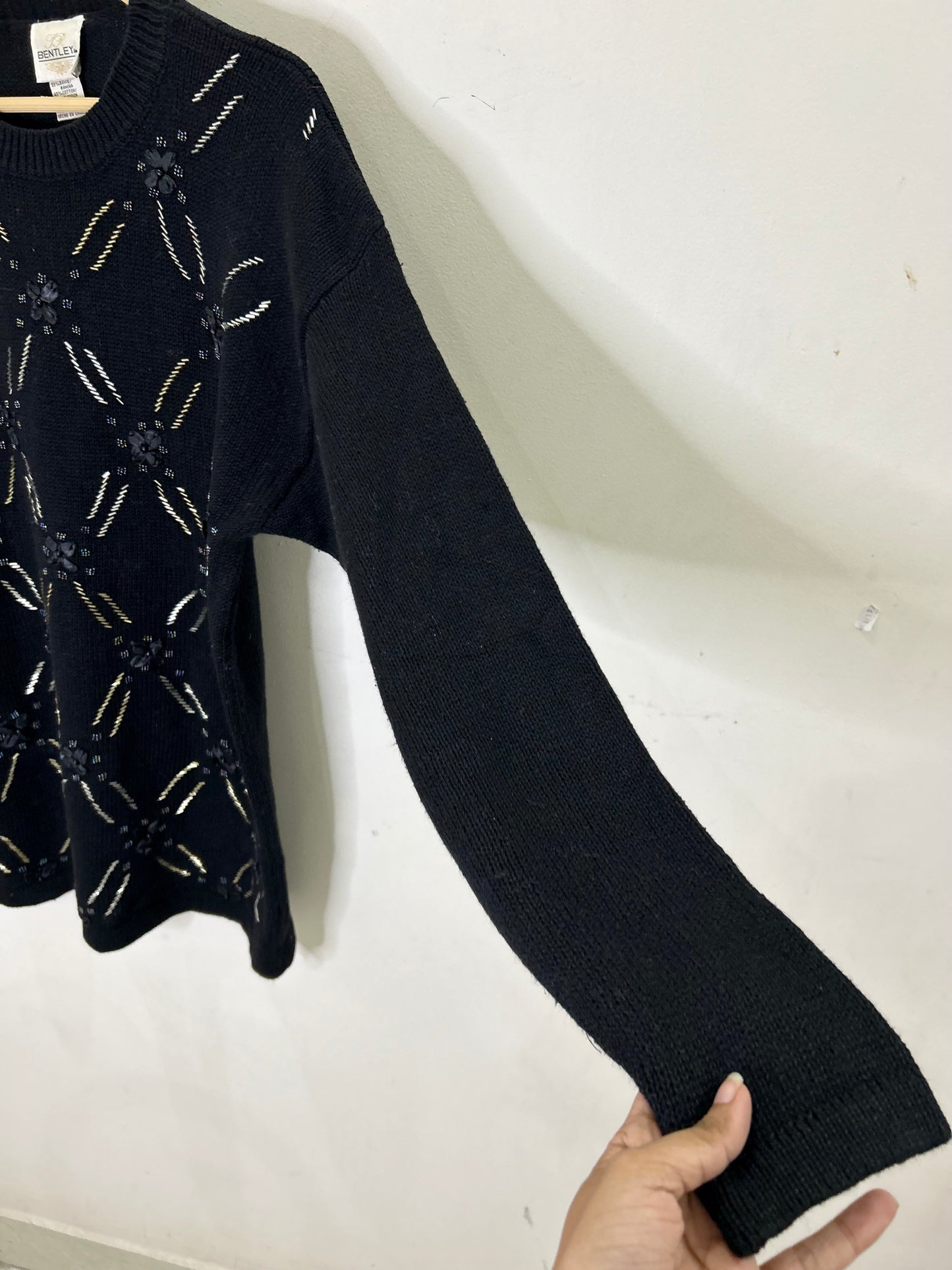 Embellished Black Cardigan