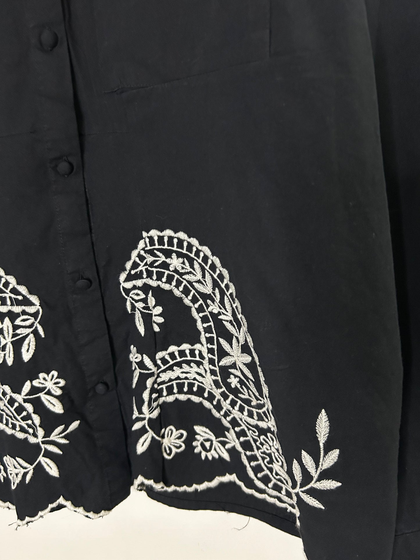 Embroidered Cotton Shirt: L