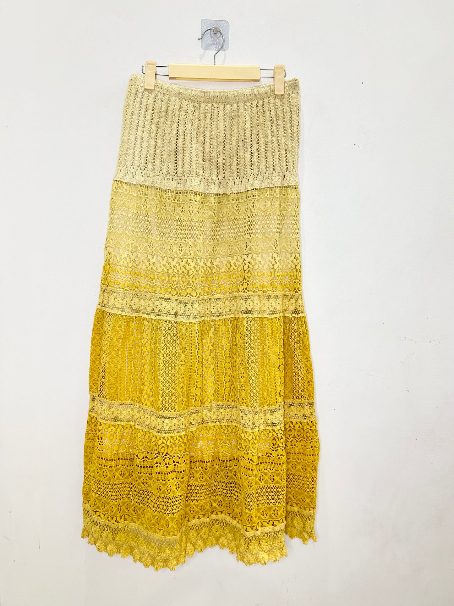 Yellow Crochet Gradient Skirt