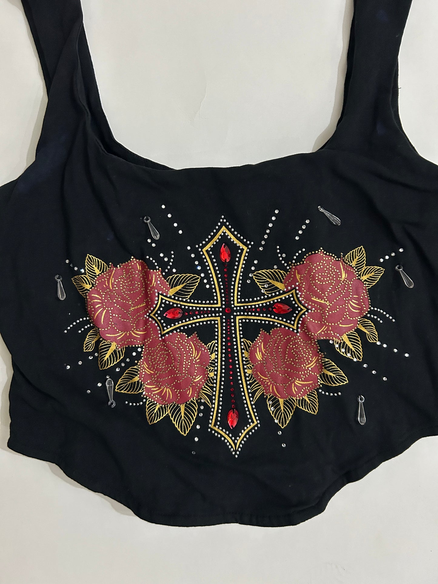 Graphic Corset Top with Embellishments