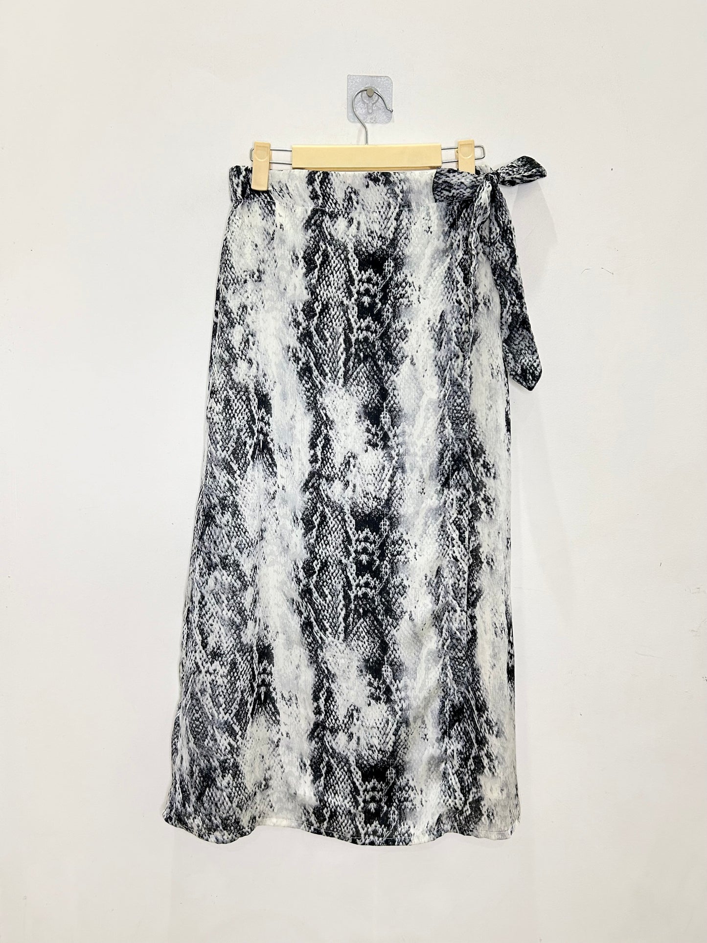 Wrap Snakeprint Skirt
