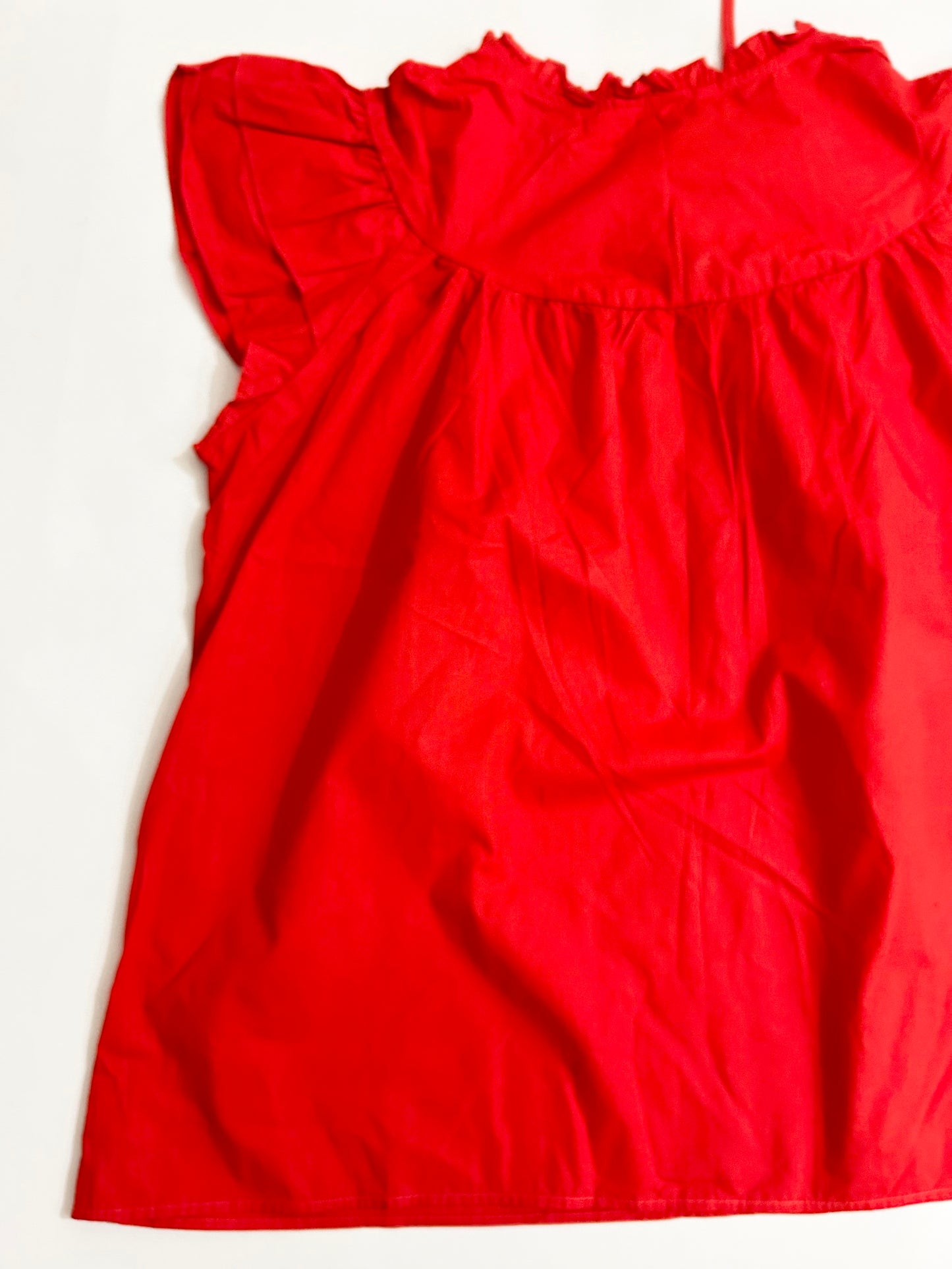 Red Ruffle Cotton Top
