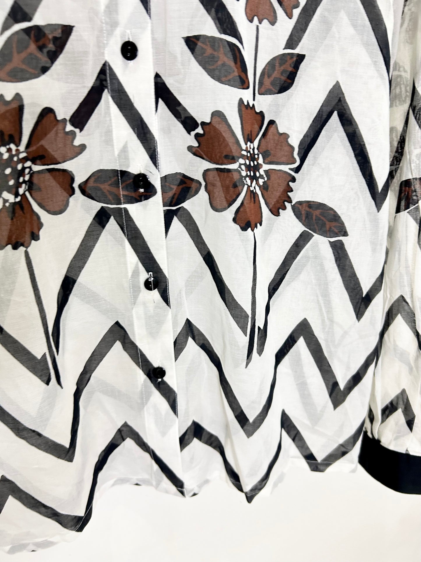 Floral Zigzag Shirt: Chest-42”