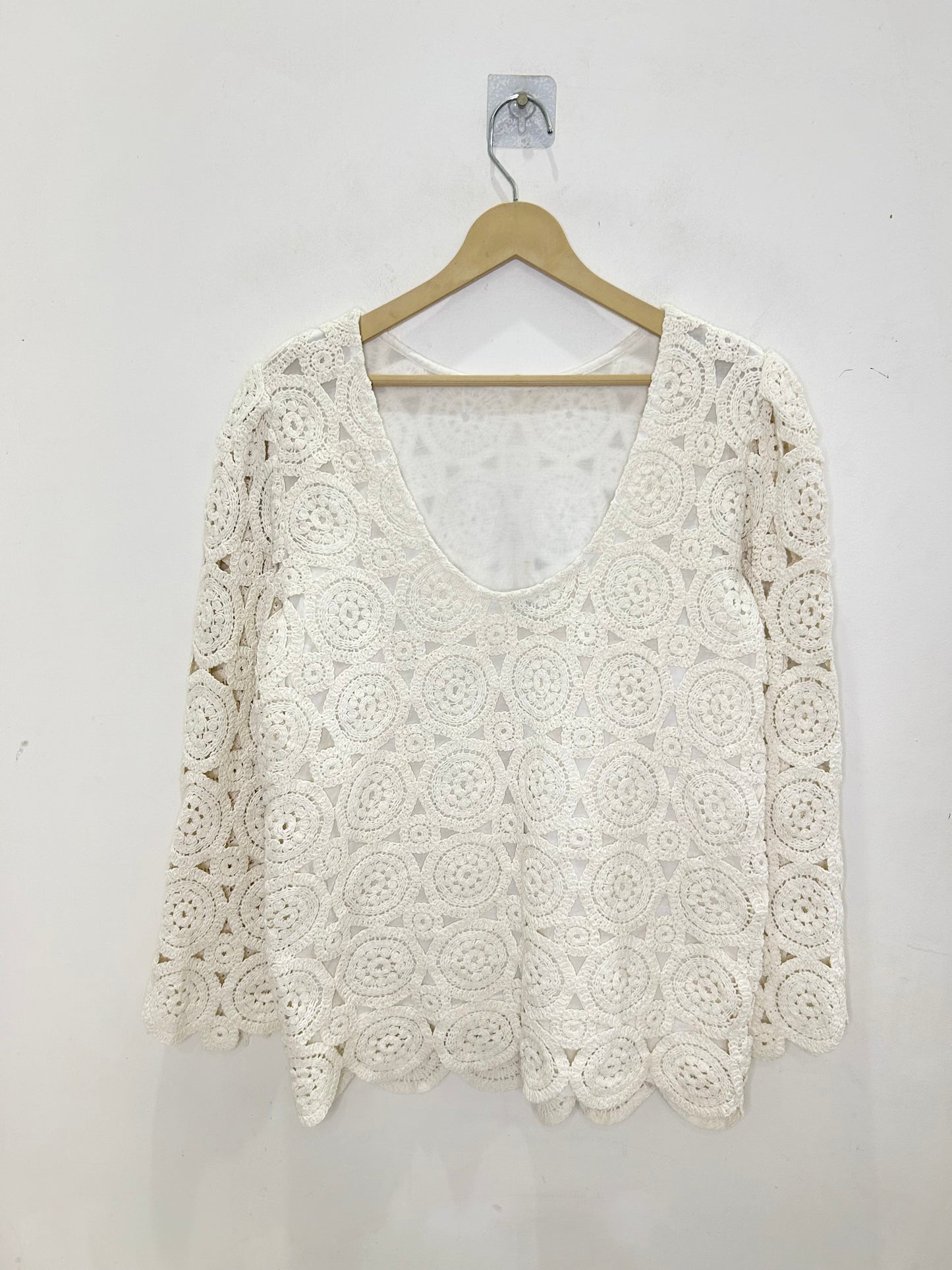 White Crochet Top