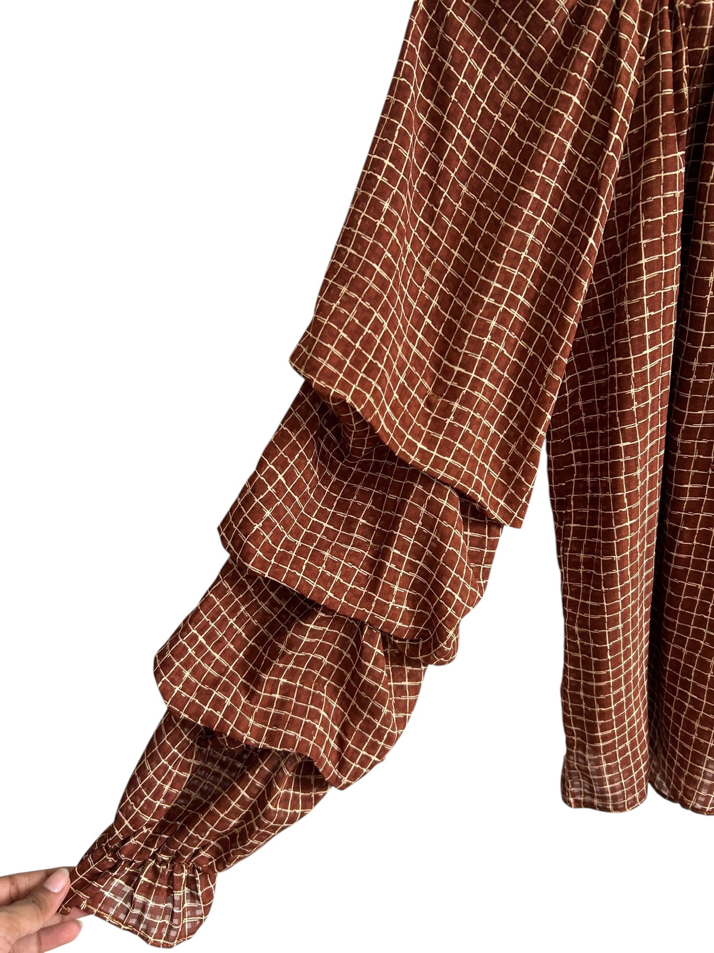 Ruffle Check Top