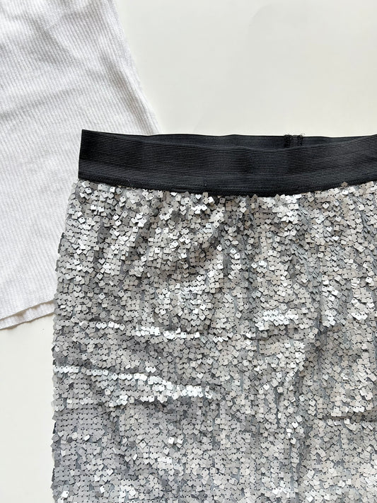 Silver Sequence Skirt