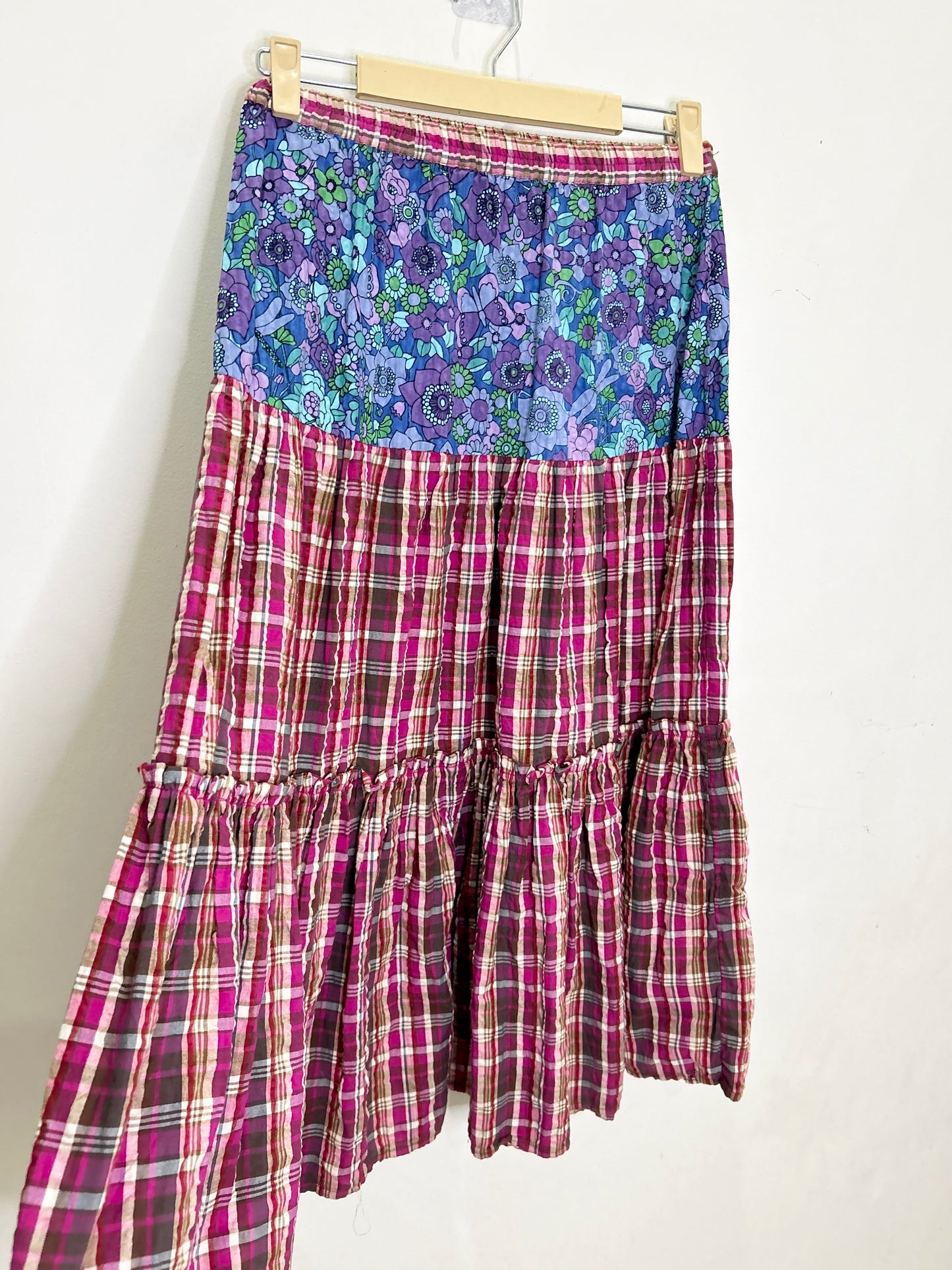 Floral Checkered Skirt