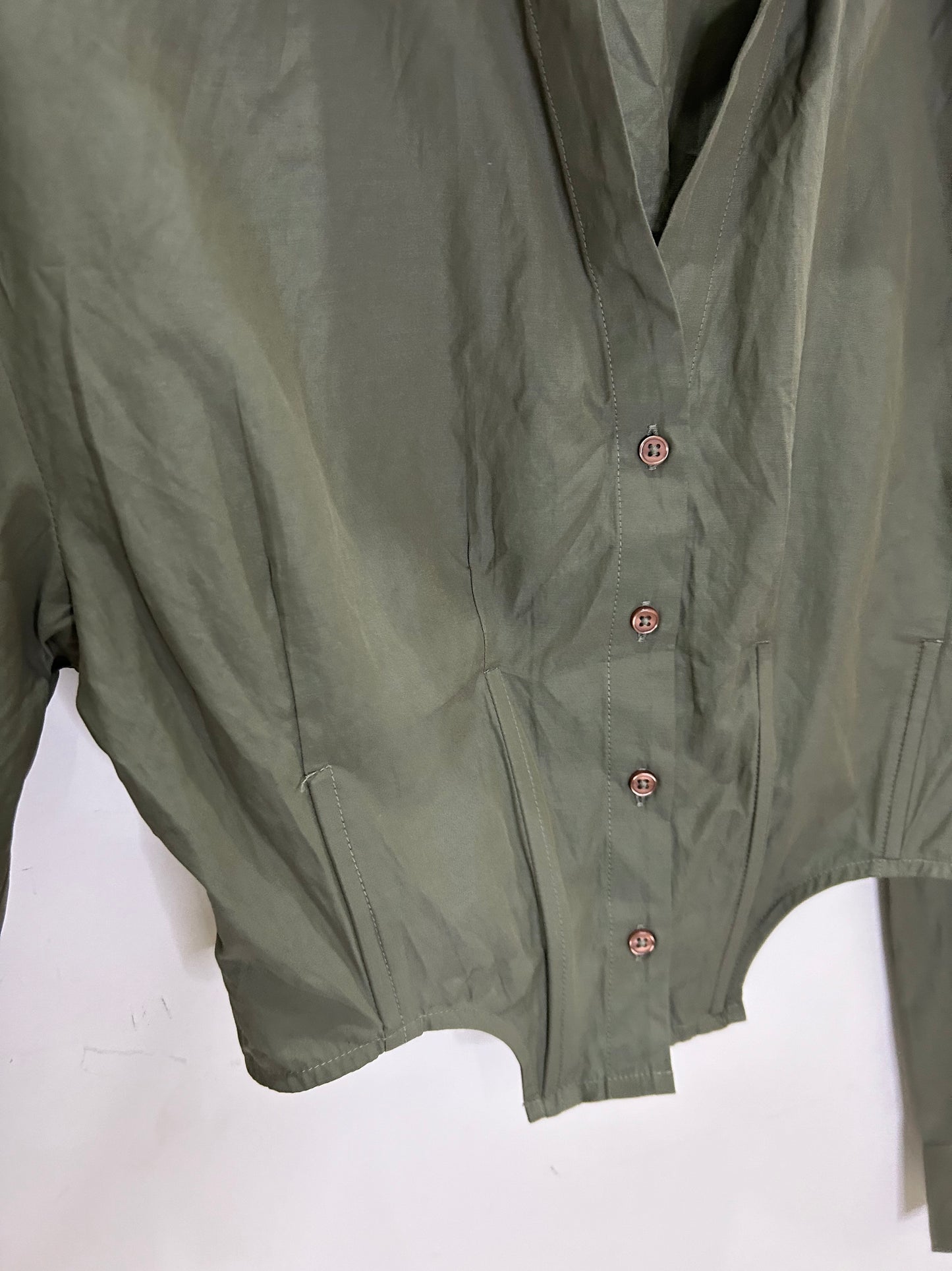 Crop Structured Shirt: Chest-38”