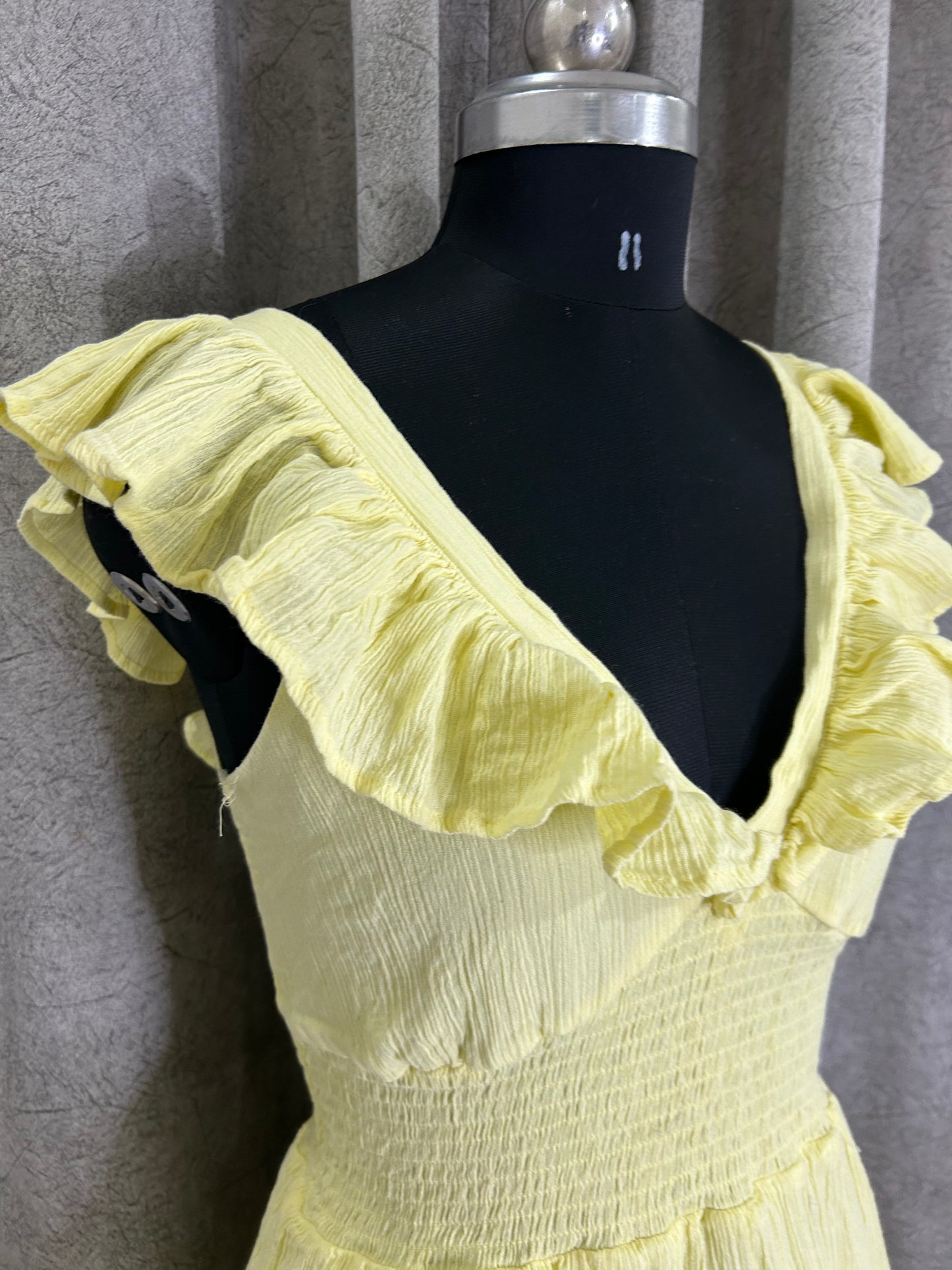 Shirred Ruffle Maxi Dress