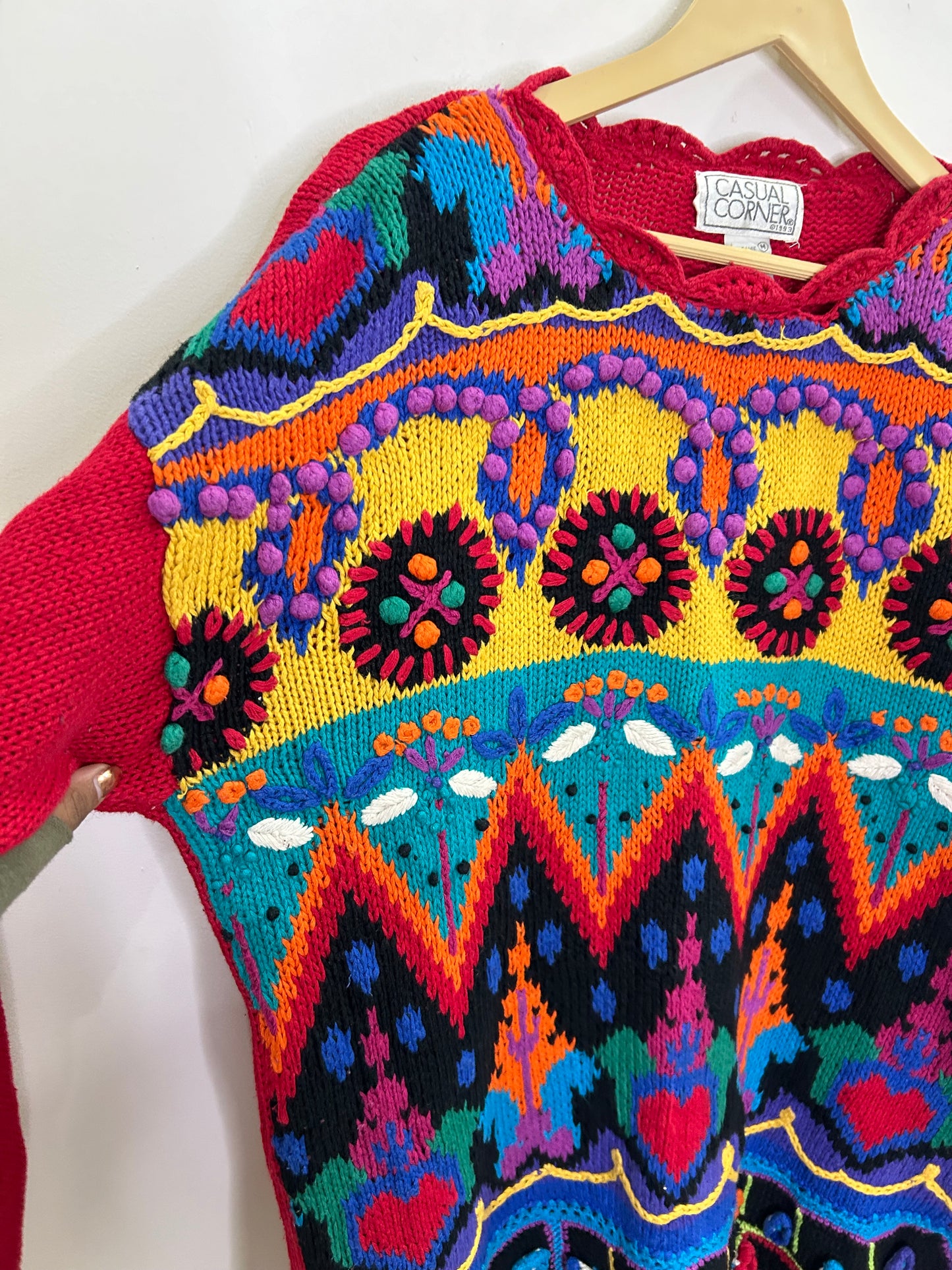 Red Patchwork Sweater