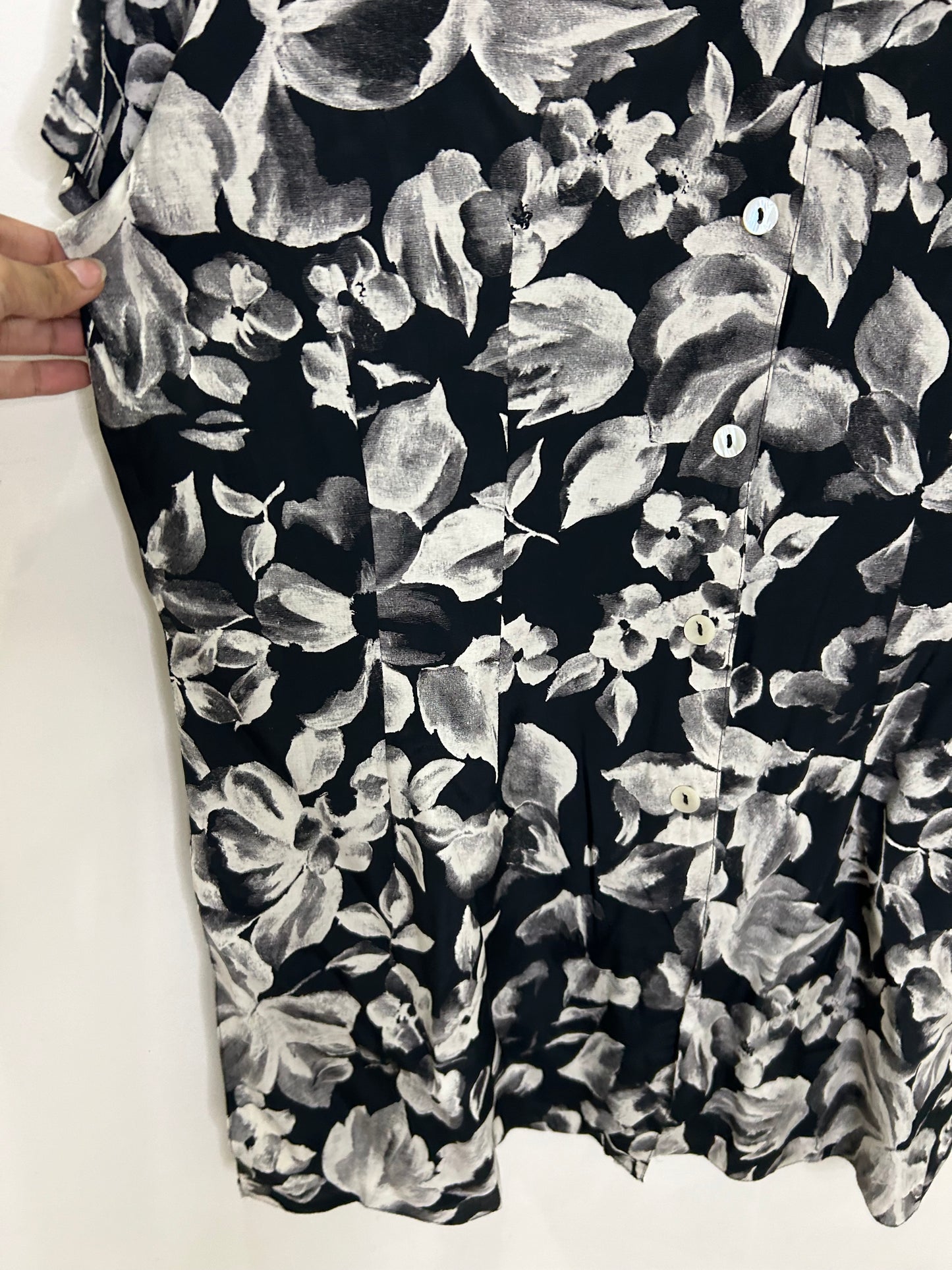 B&W Floral Shirt
