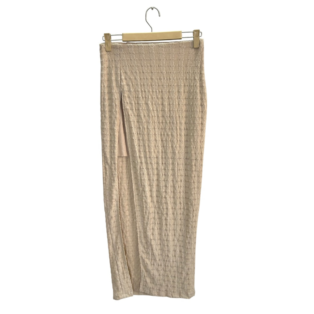 Beige Hi-Slit Skirt