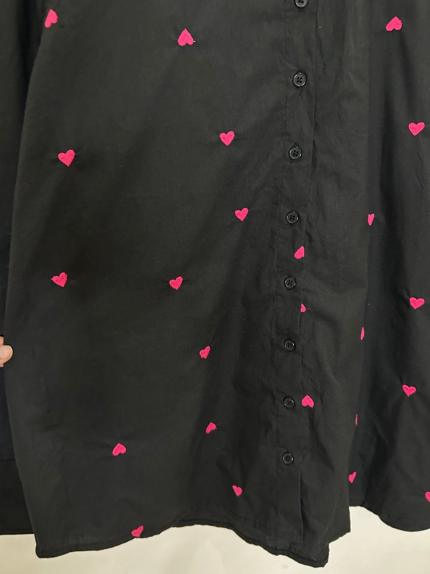 Mini Hearts Embroidered Cotton Shirt