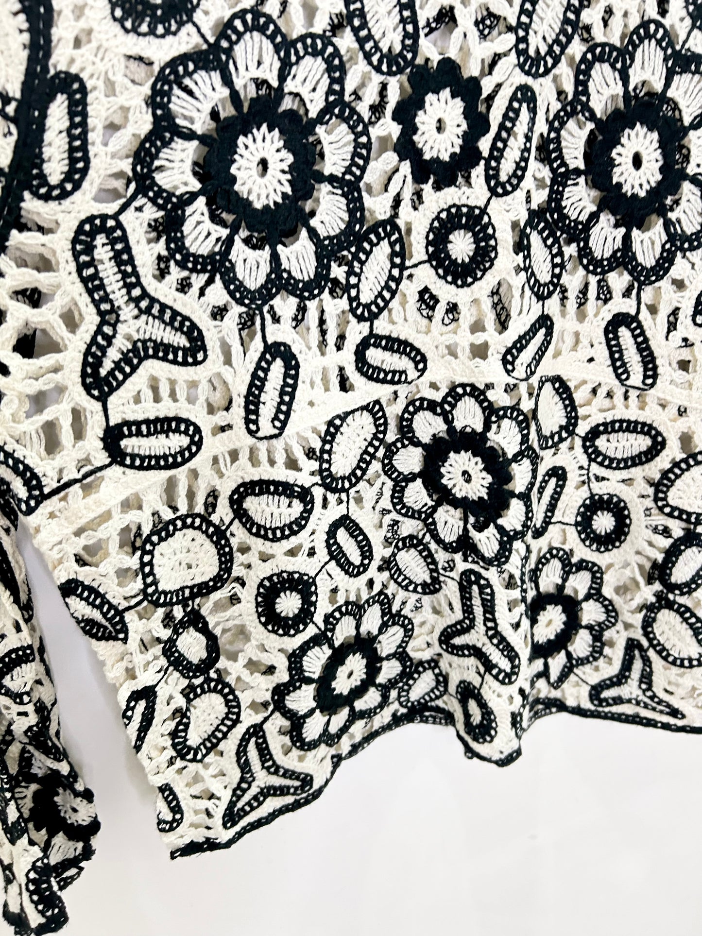 B&W Floral Crochet Top