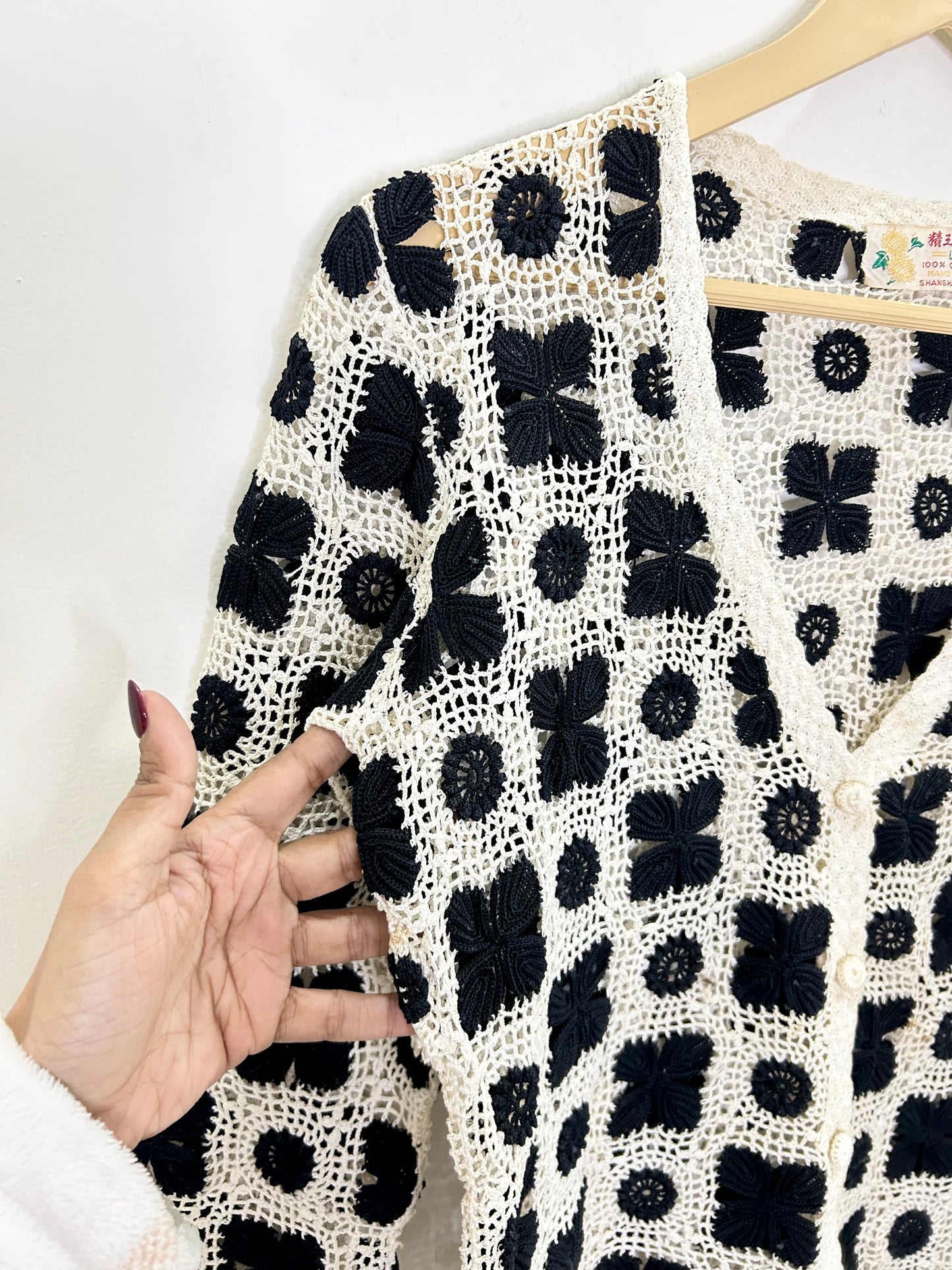 Granny Square B&W Crochet Top