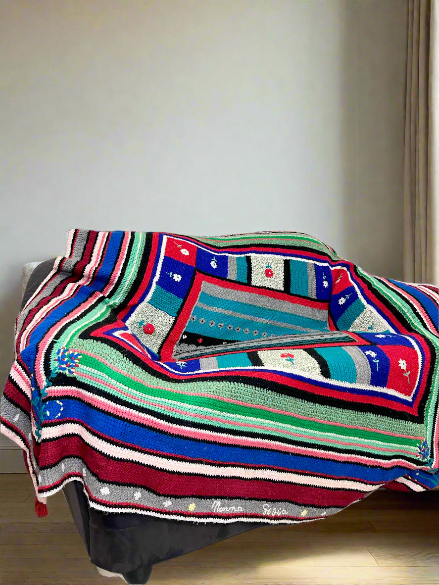 Daisy Square Crochet Throw