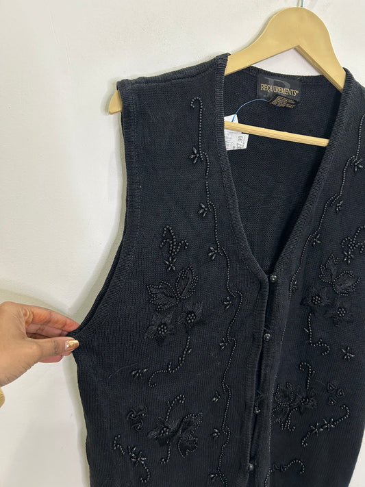 Black Embellished Vest