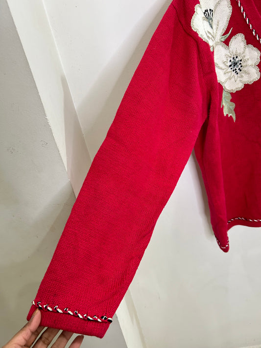 Floral White Hibiscus Cardigan