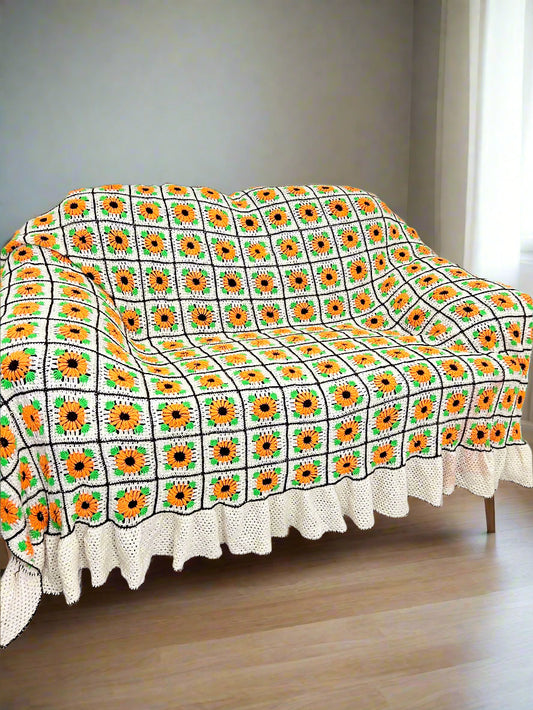 Sunflower Crochet Throw
