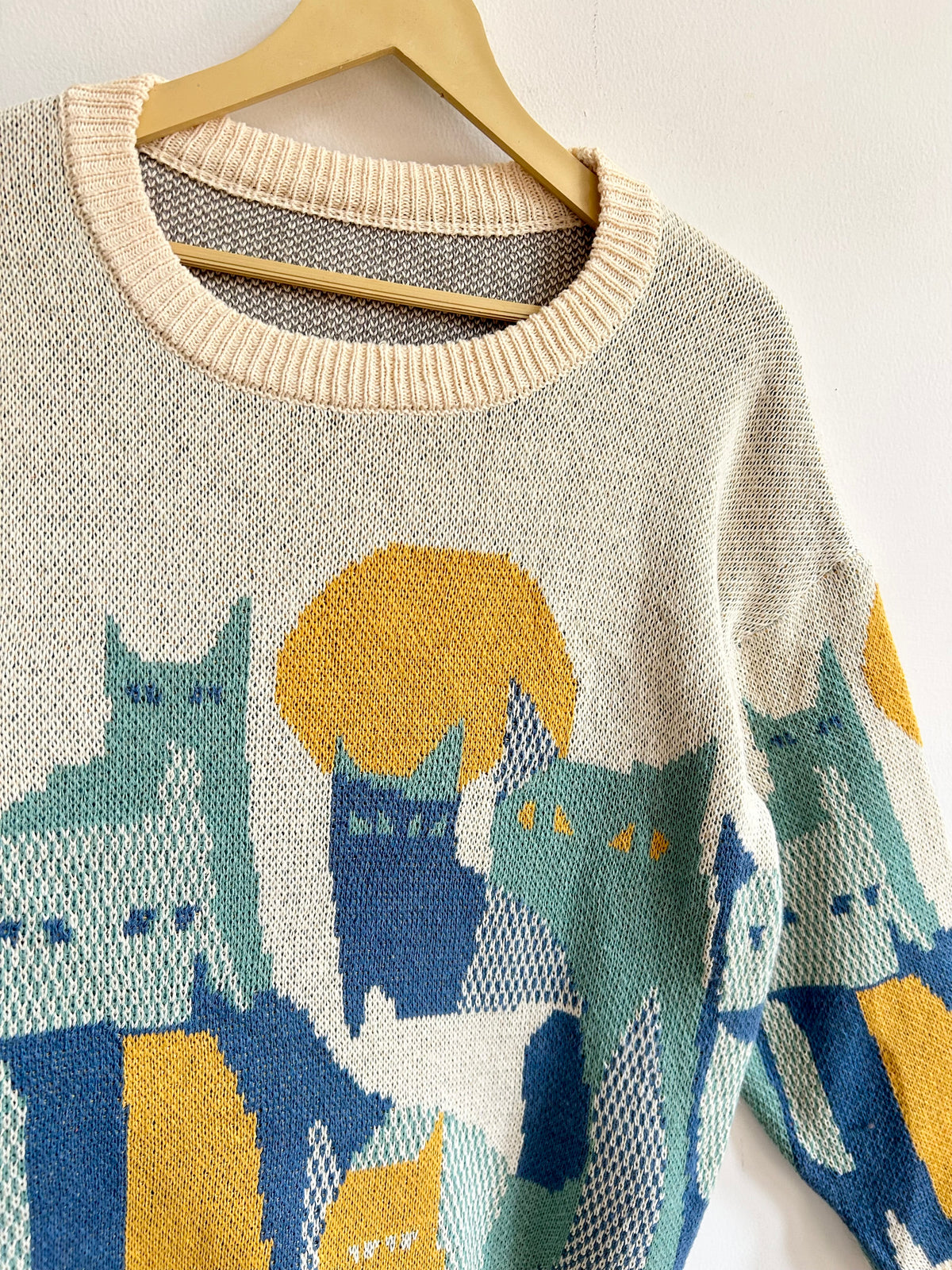 Abstract Cats Knit Sweater