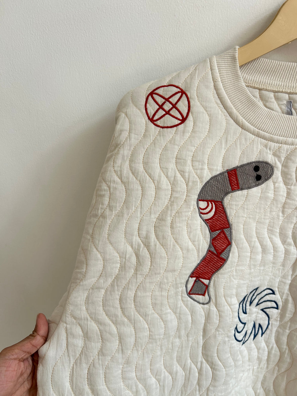 Quilted Embroidery Sweatshirt: 46”