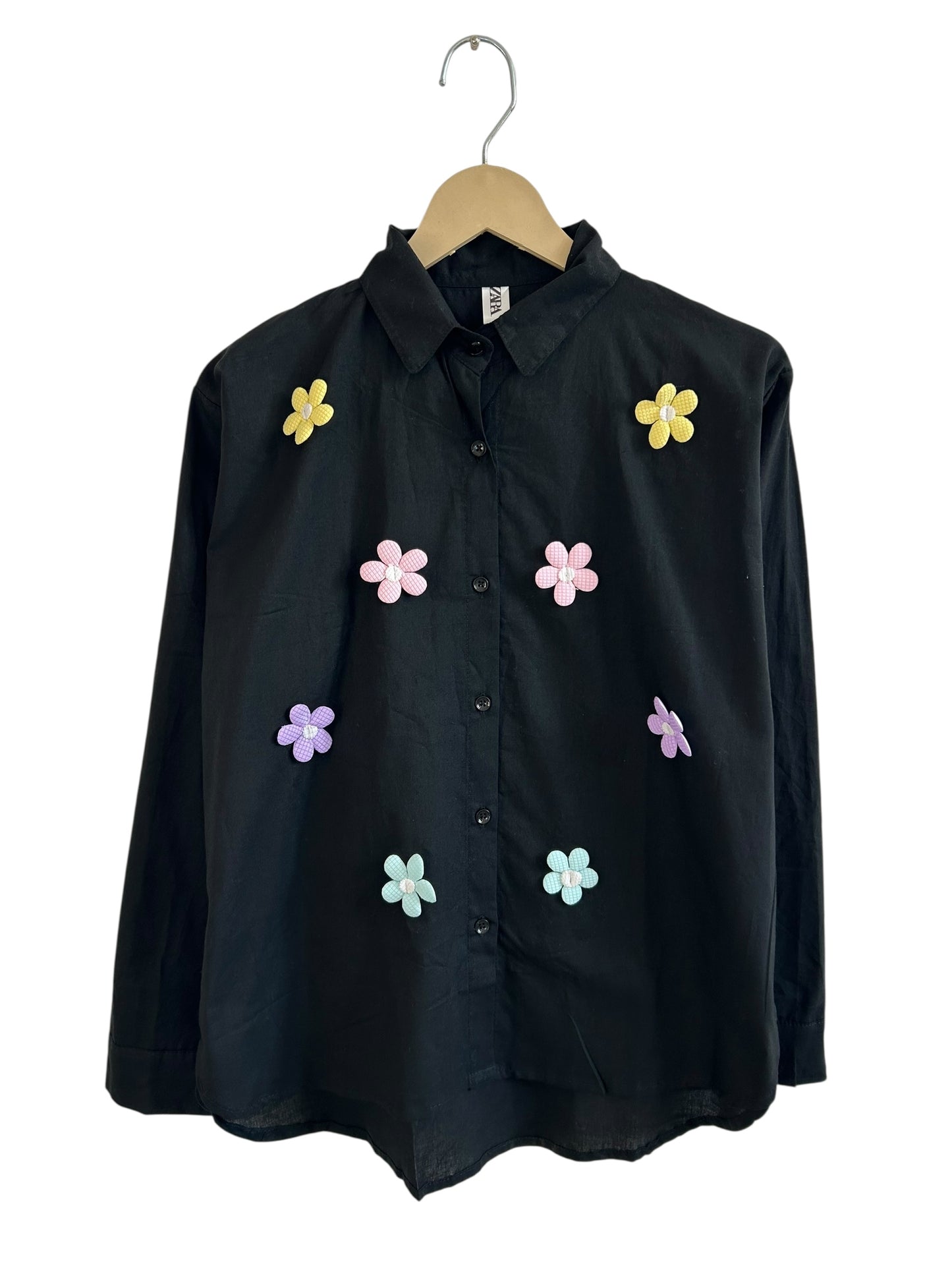 3-D Floral Cotton Shirt