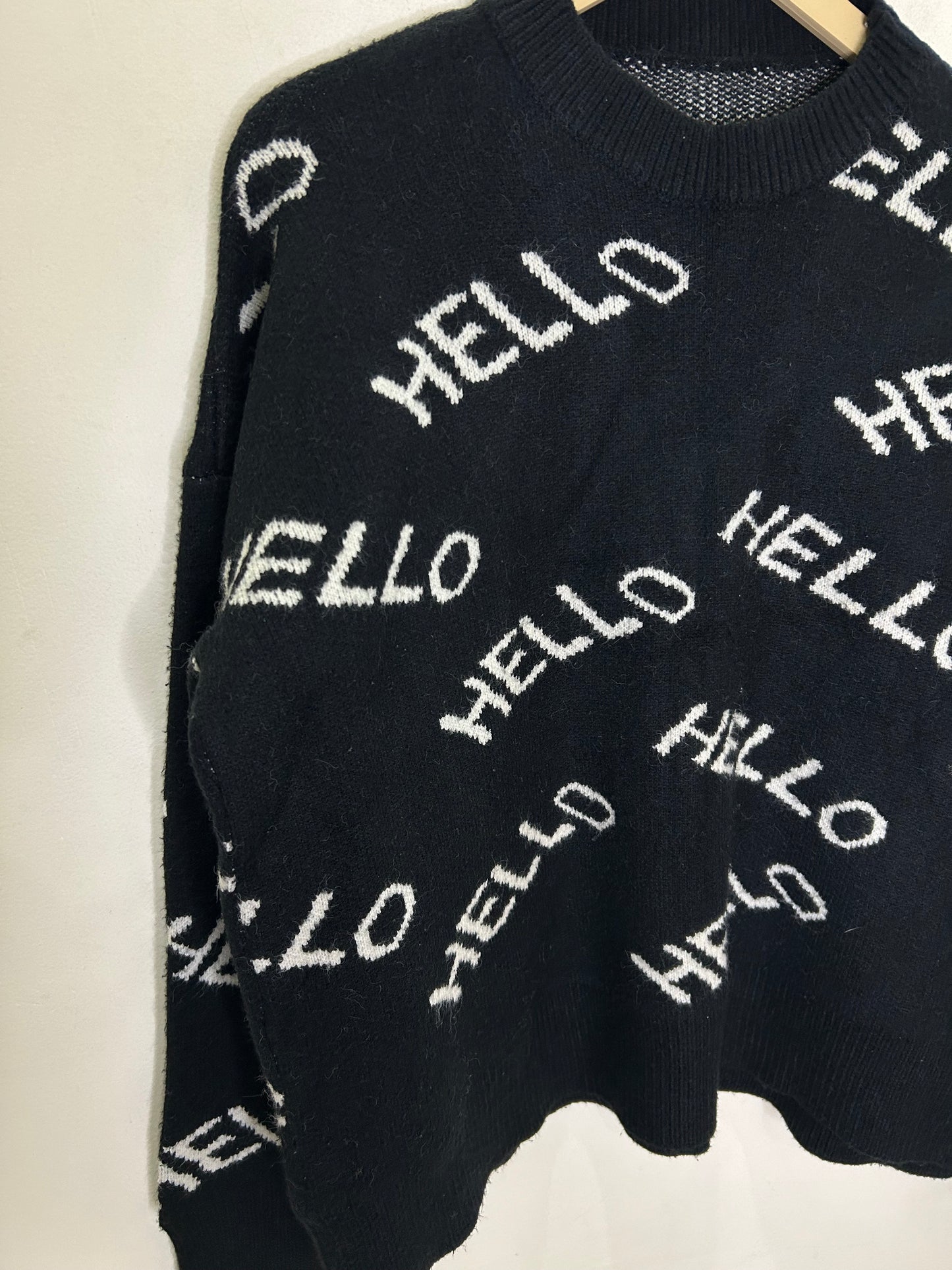Hello Black Sweater