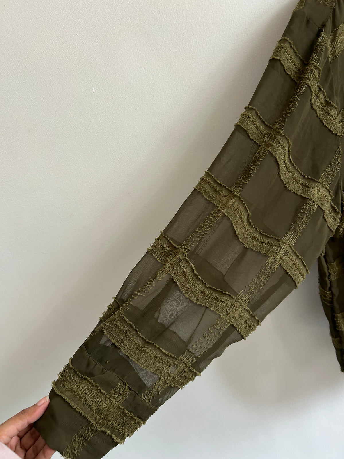 Green Textured Shirt: 44”
