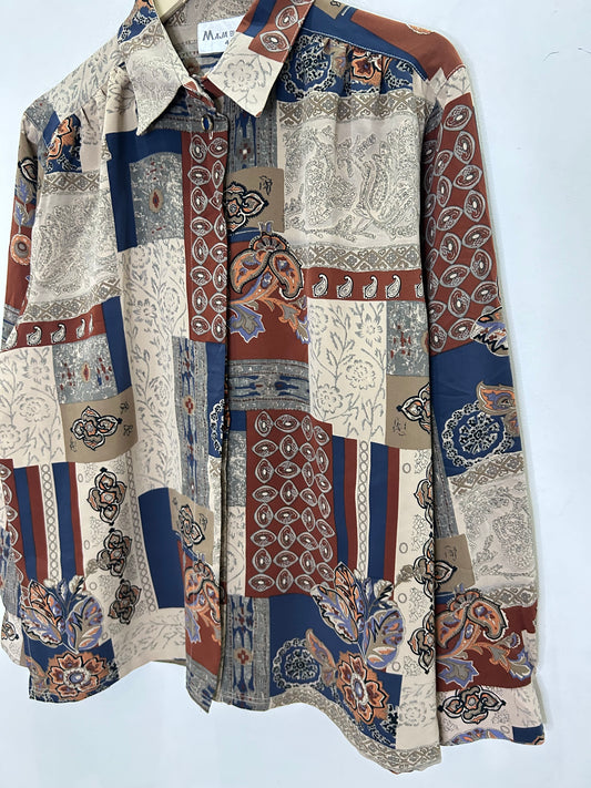 Vintage Beige Printed Shirt