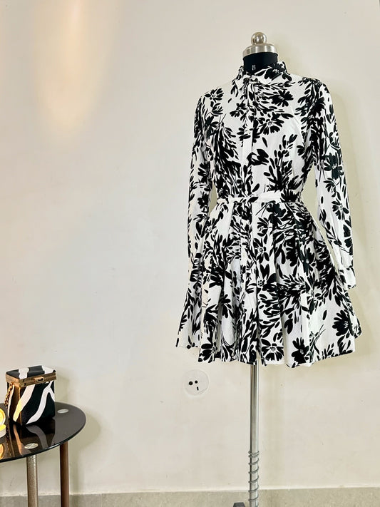 Cotton Shirt Dress with Pocket
