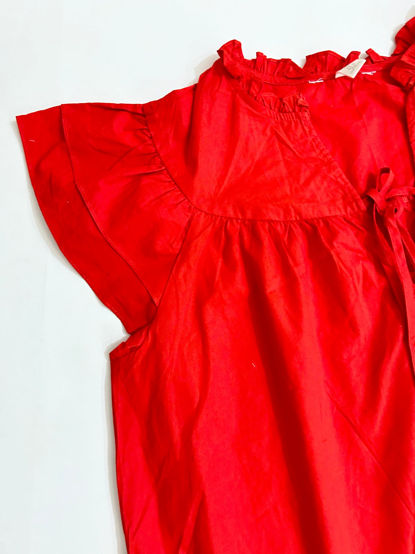 Red Ruffle Cotton Top