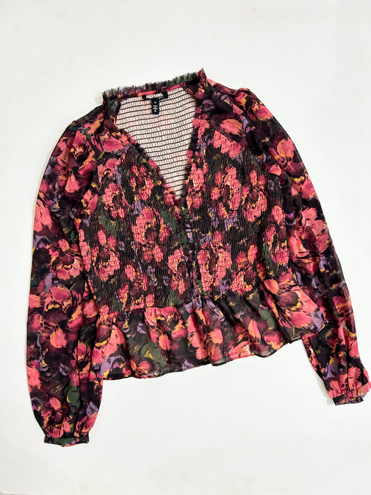 Floral Balloon Top: Bust- 32” TO 42”