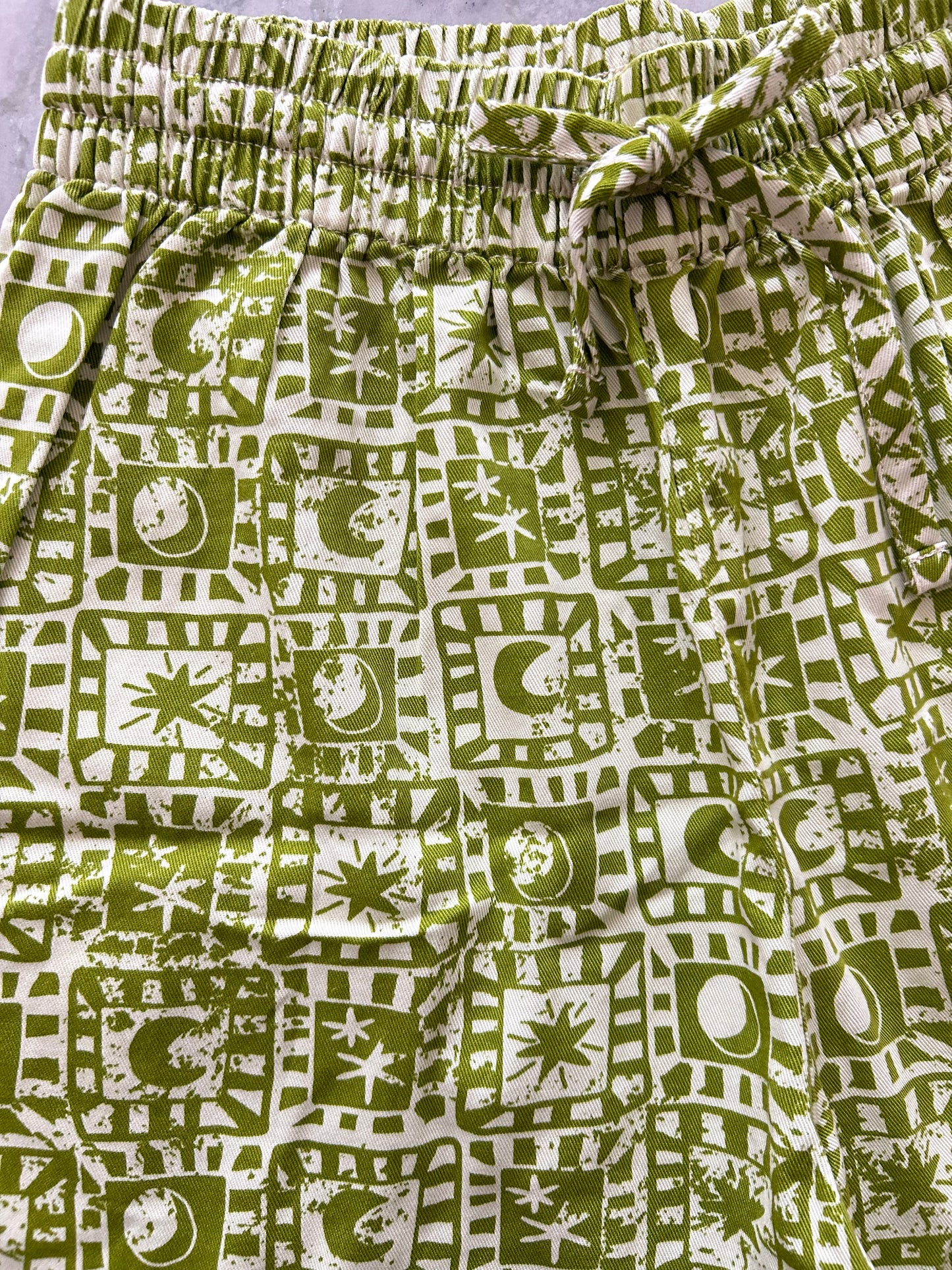 LUCY & YAK Green Celestial Checkerboard Shorts