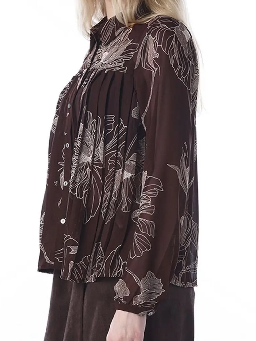 Brown Floral Top