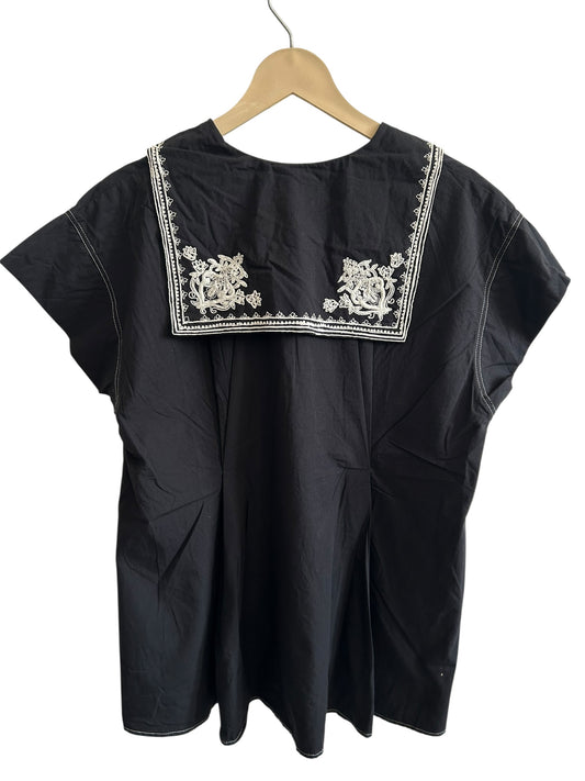 Black embroidered top