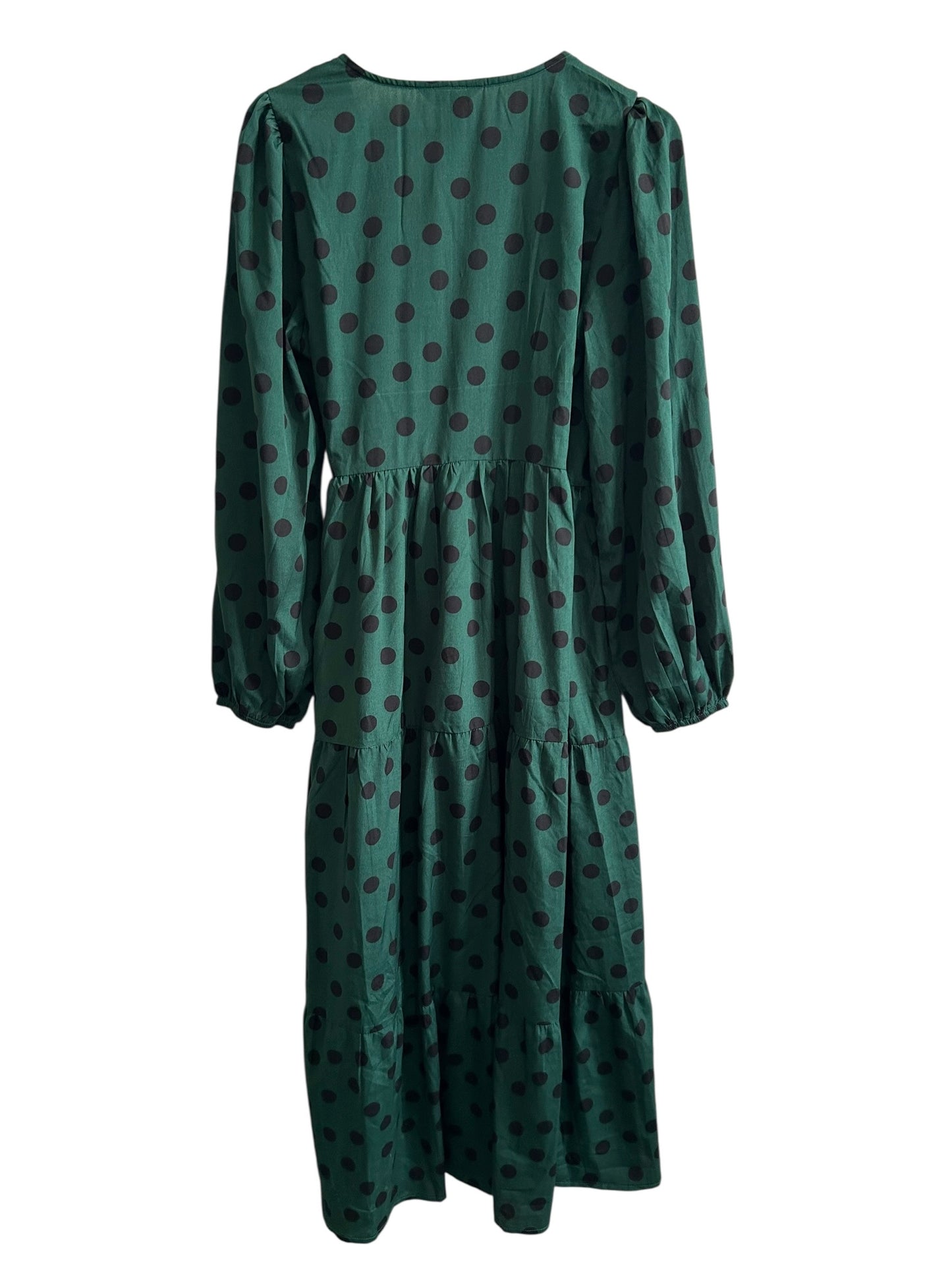 NEW LOOK Green Polka Wrap Dress